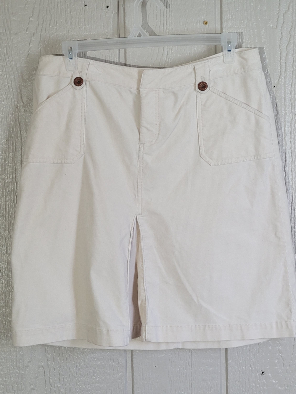 Corduroy, A-Line Front-pleat Skirt